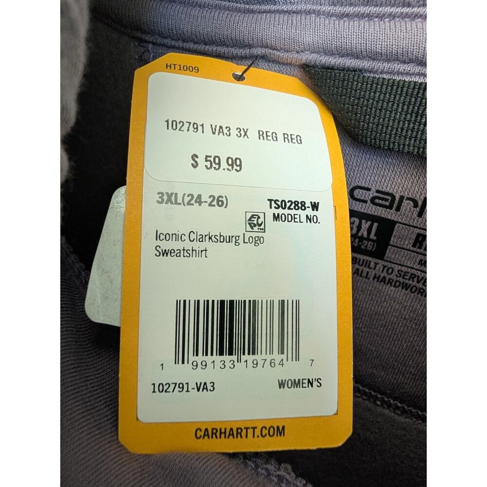 Carhartt Iconic Clarksburg Logo Hoodie Womens 3XL Purple TS0288-W NWT - Picture 4 of 7